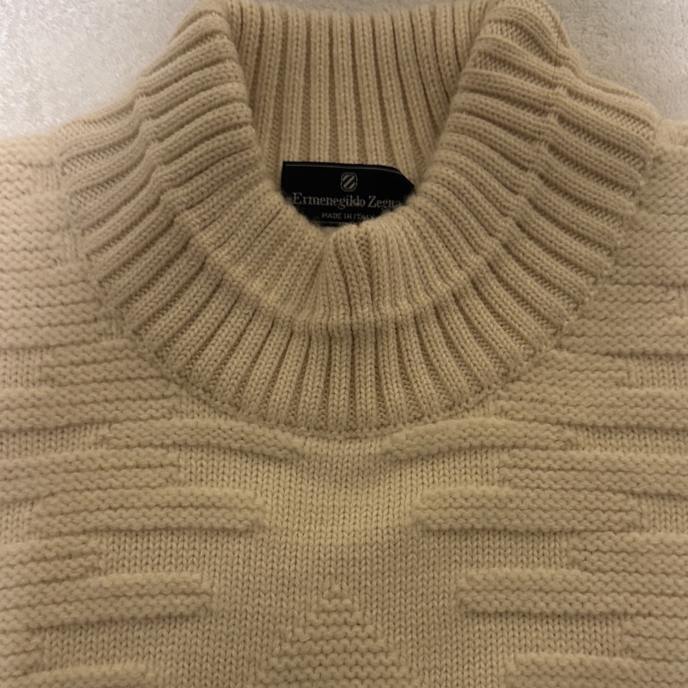Ermenegildo Zegna Beige Turtleneck Sweater